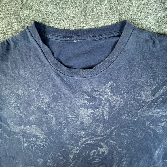 Rainforest Cafe Vintage Graphic T-Shirt Navy Blue Jungle Animal Print Mens XL - Picture 3 of 6